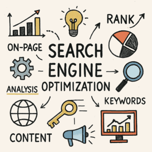 Search engine optimization concept illustration for website ranking