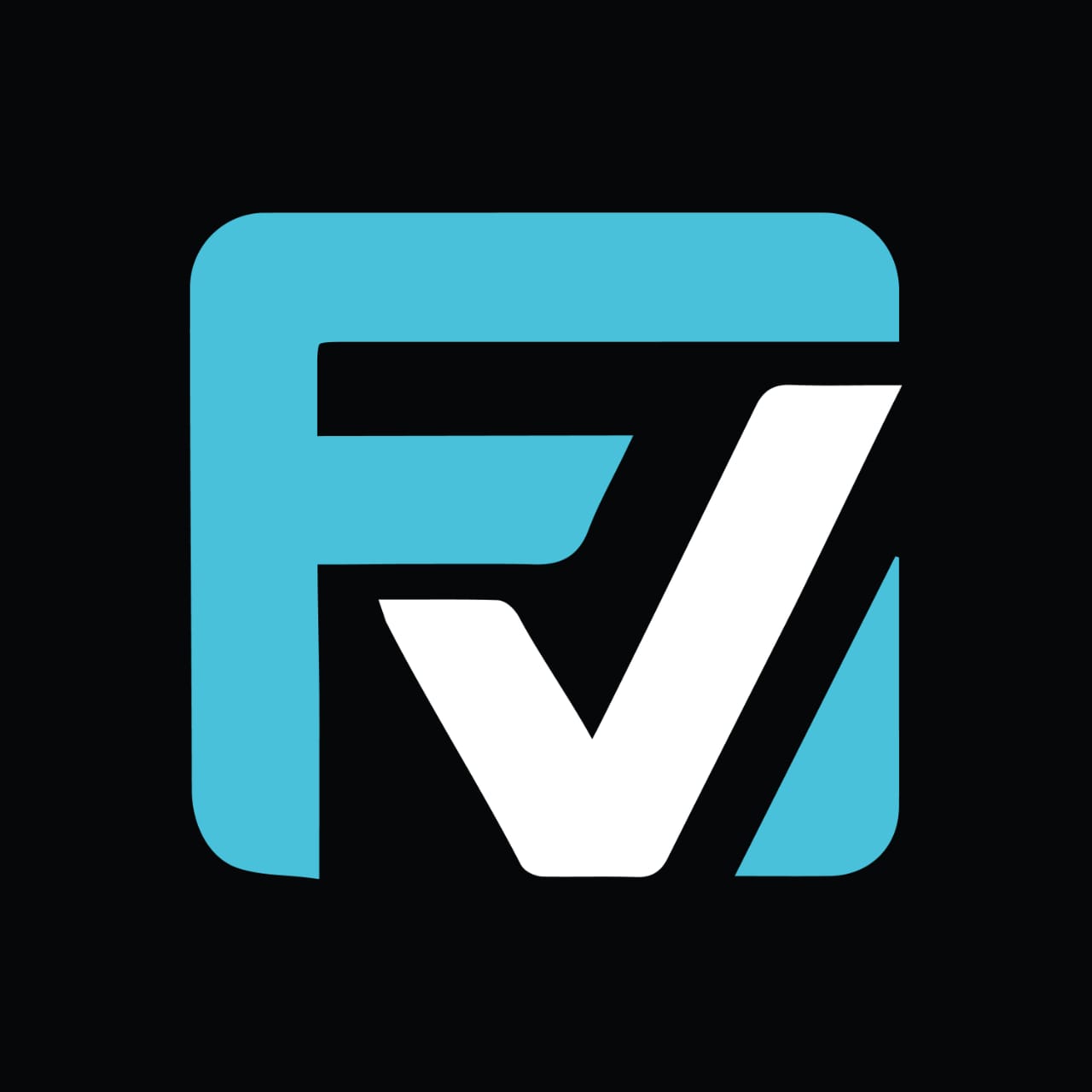 Filvic FV monogram logo on black background