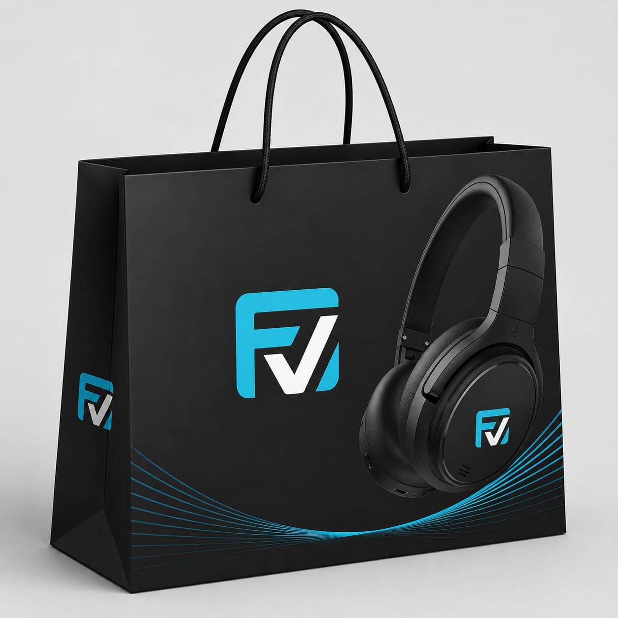 Filvic headphone brand identity with packaging